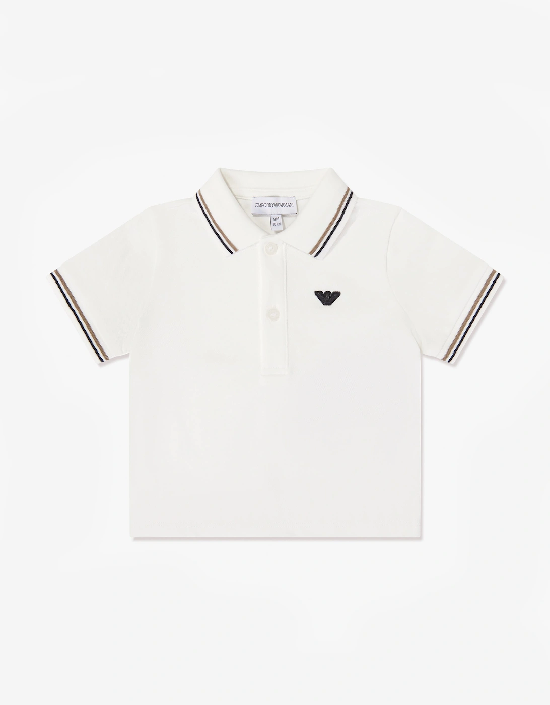 Emporio Armani Baby Boys Logo Polo Shirt in Ivory