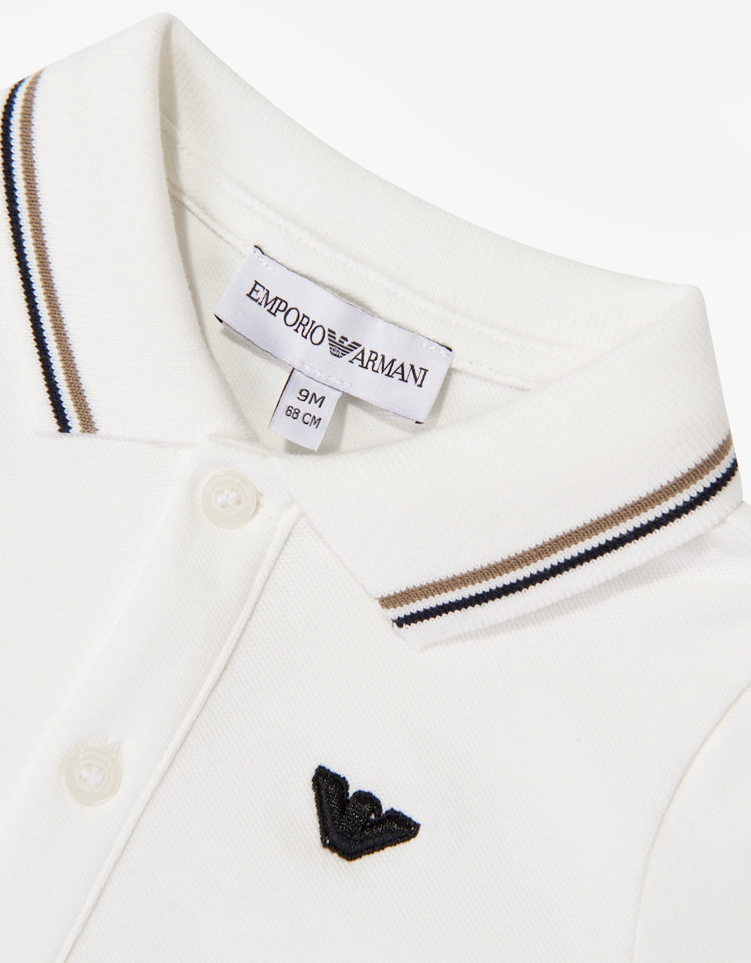 Emporio Armani Baby Boys Logo Polo Shirt in Ivory