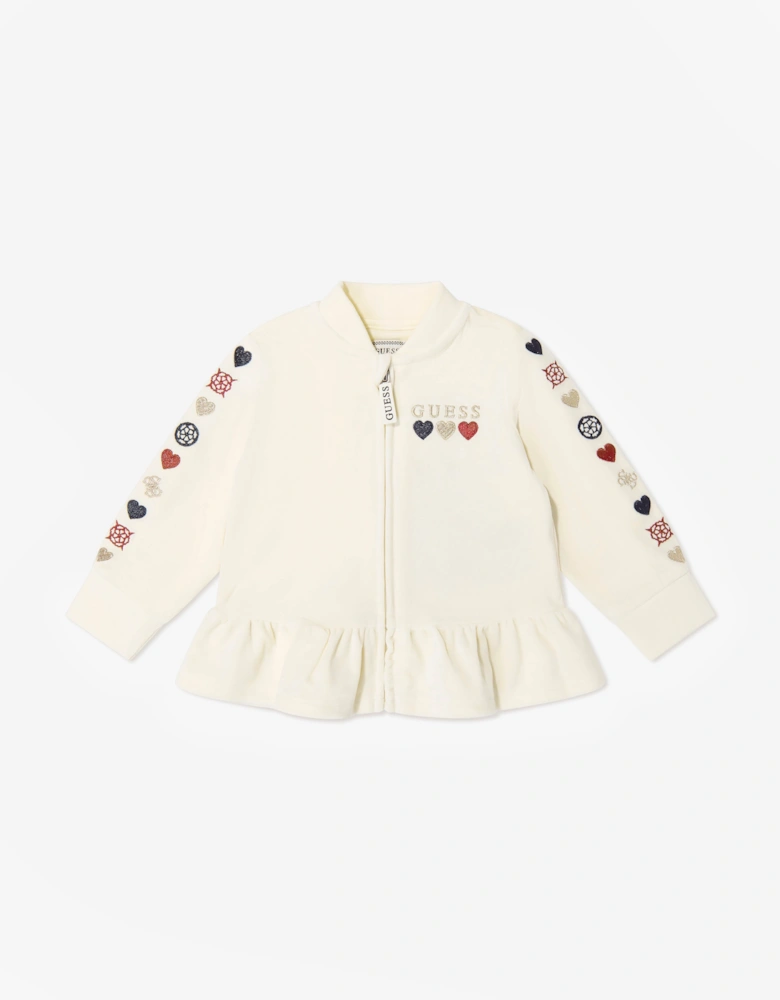 Guess Baby Girls Heart Logo Tracksuit in Ivory