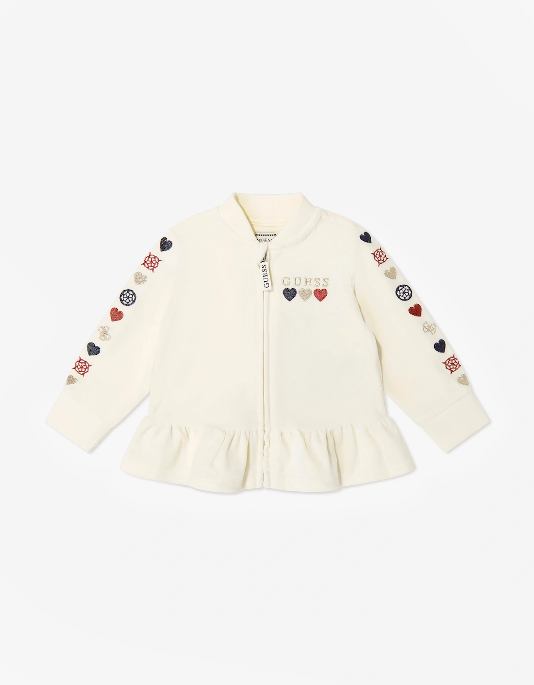 Guess Baby Girls Heart Logo Tracksuit in Ivory