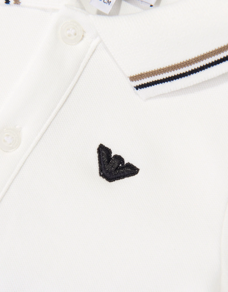 Emporio Armani Baby Boys Logo Polo Shirt in Ivory