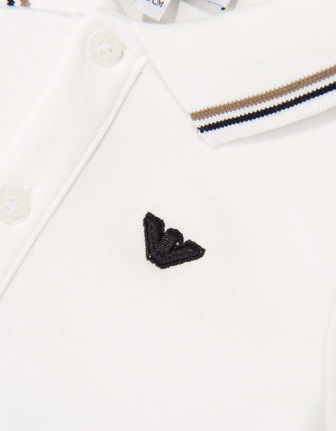 Emporio Armani Baby Boys Logo Polo Shirt in Ivory