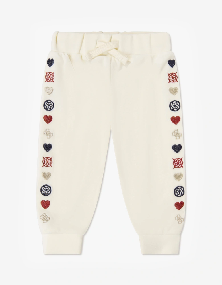 Guess Baby Girls Heart Logo Tracksuit in Ivory