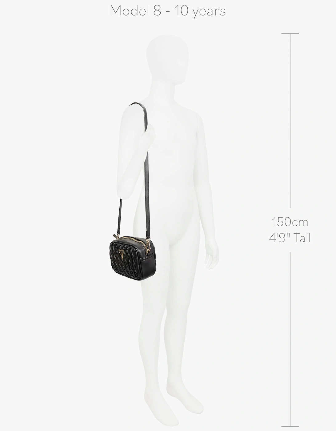 Guess Girls Quilted Crossbody Bag in Black (18cm)