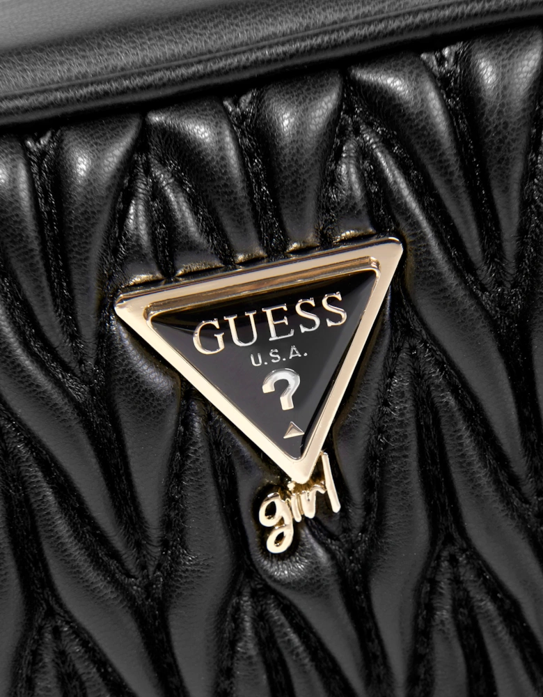 Guess Girls Quilted Crossbody Bag in Black (18cm)