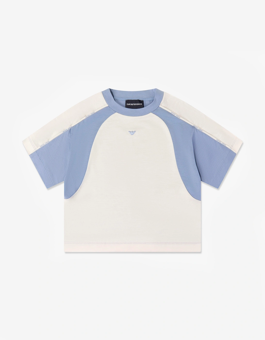 Emporio Armani Boy's Emporio Armani Boys Colourblock Logo T-Shirt in Blue