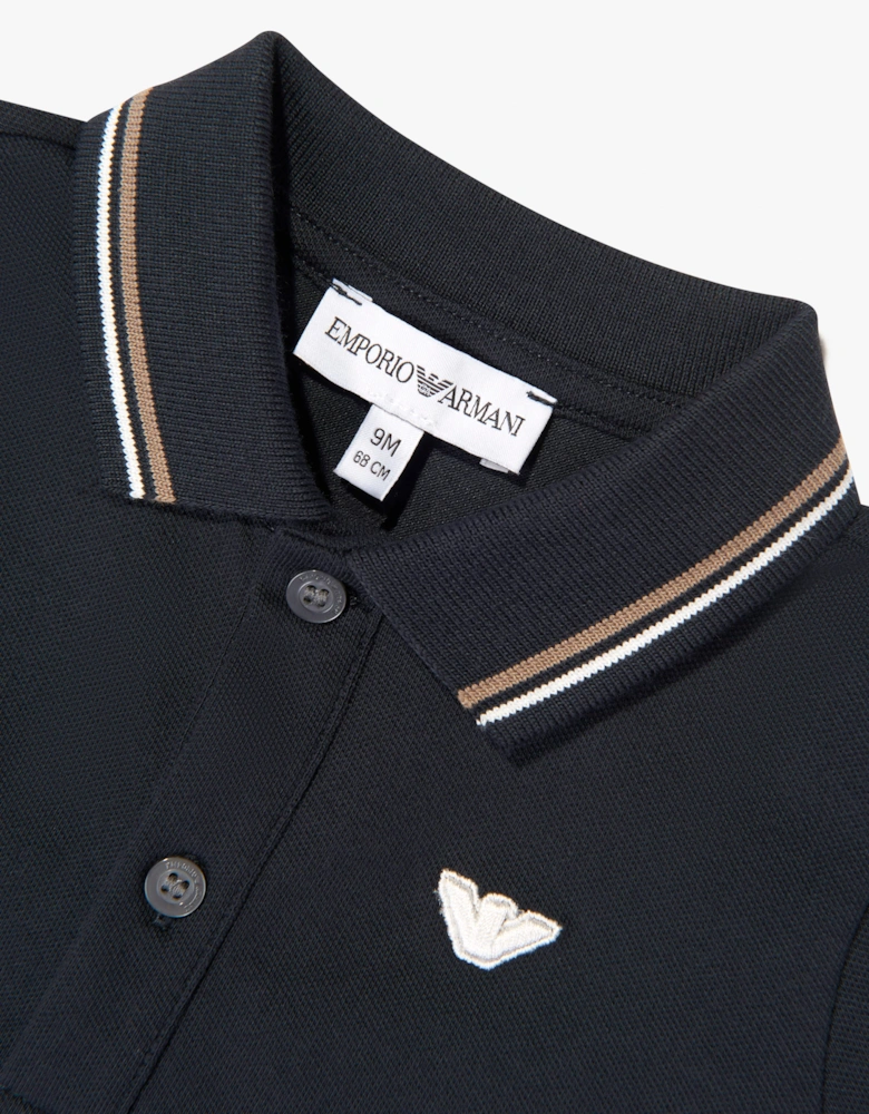 Emporio Armani Baby Boys Logo Polo Shirt in Navy