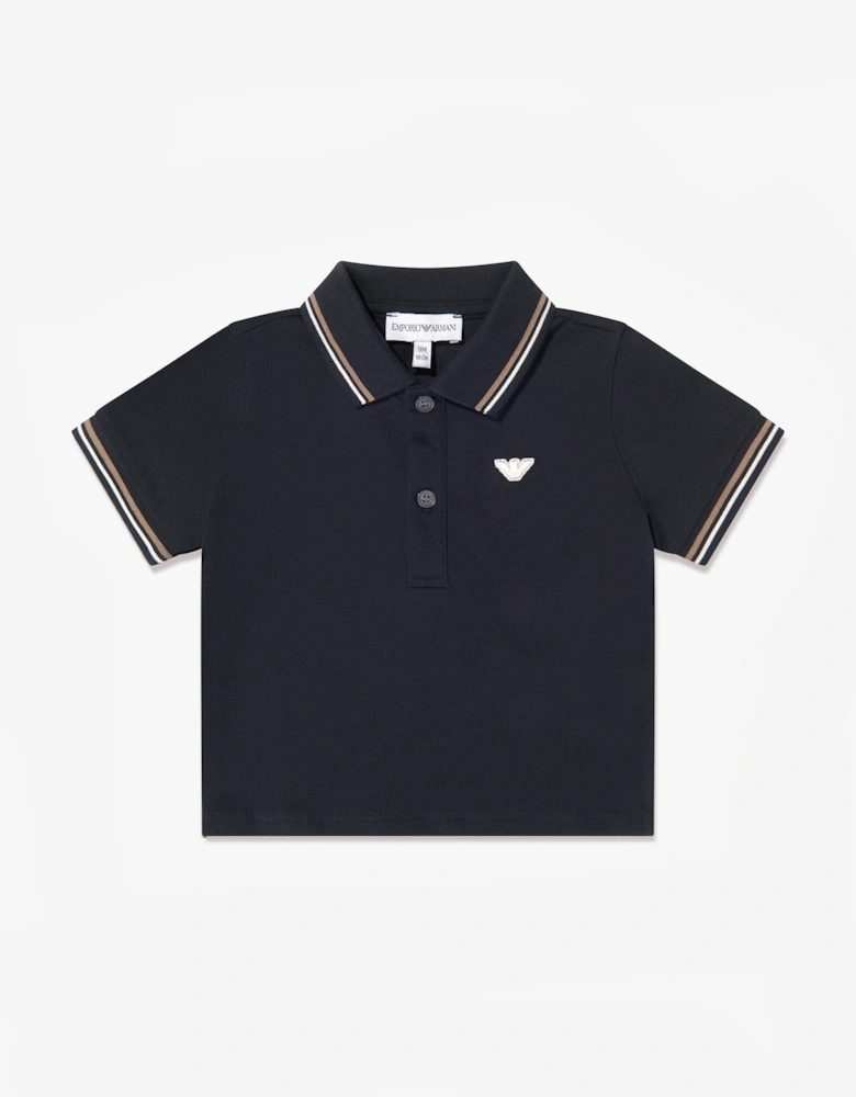 Emporio Armani Baby Boys Logo Polo Shirt in Navy