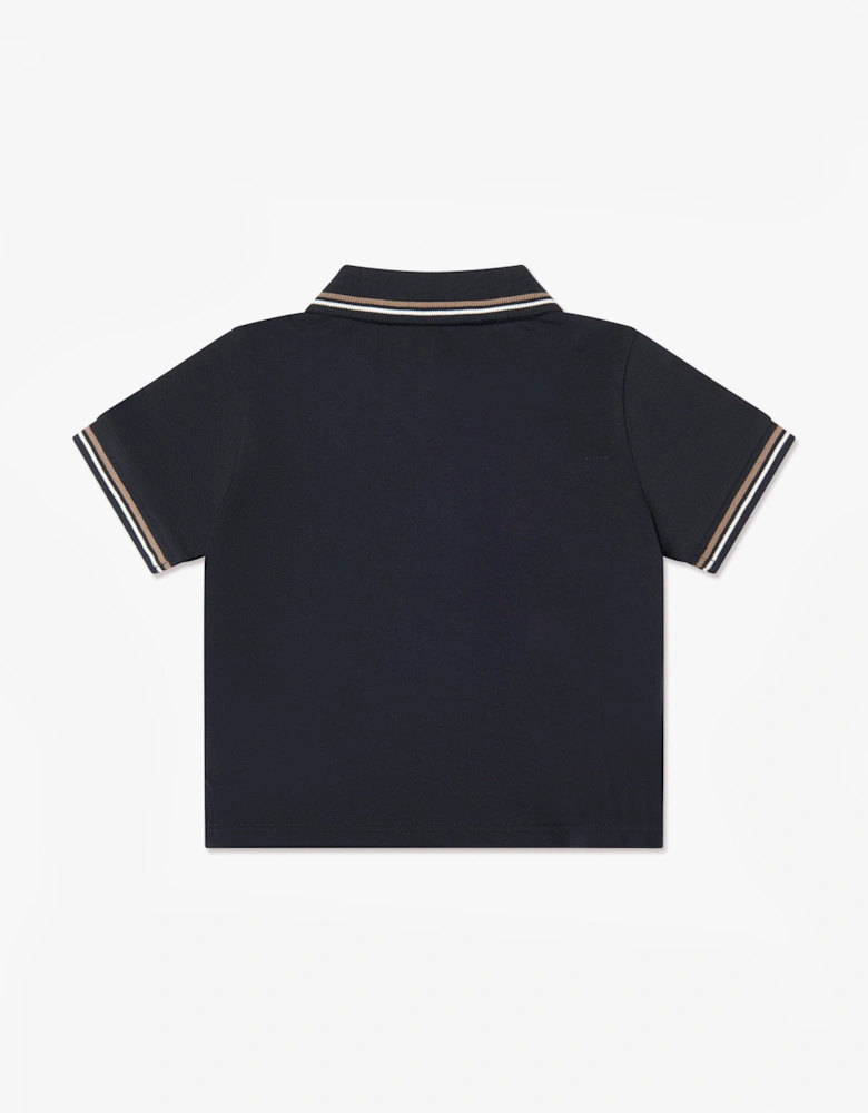 Emporio Armani Baby Boys Logo Polo Shirt in Navy