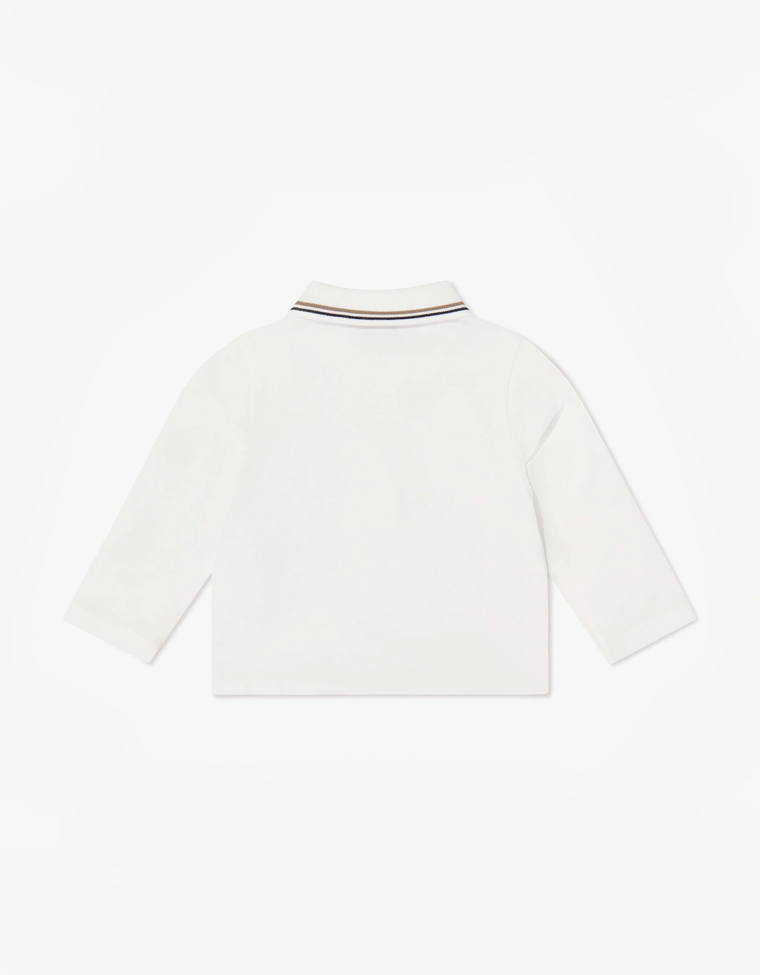 Emporio Armani Baby Boys Long Sleeve Polo Shirt in Ivory