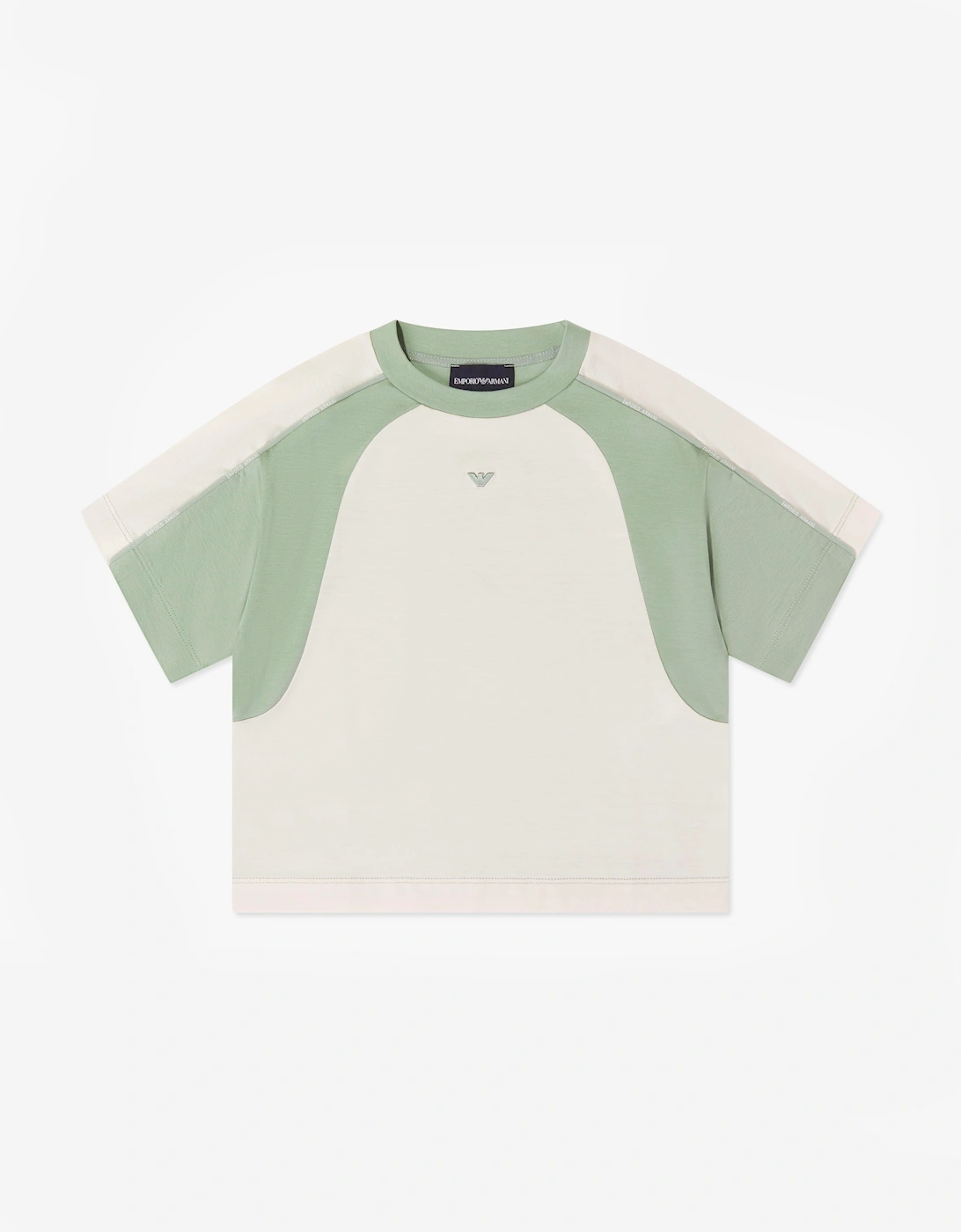 Emporio Armani Boy's Emporio Armani Boys Colourblock Logo T-Shirt in Green