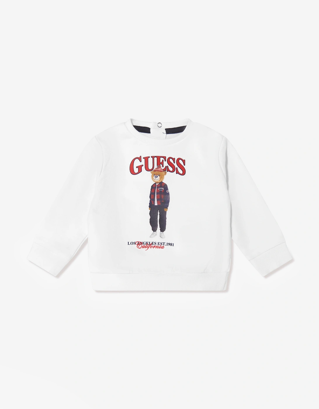 Guess Baby Boys Sweater and Denim Pants Set in White
