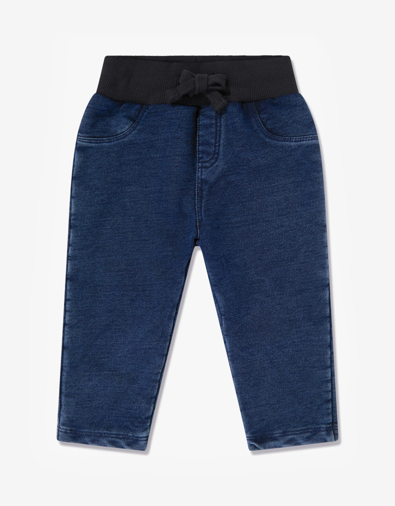 Guess Baby Boys Sweater and Denim Pants Set in White