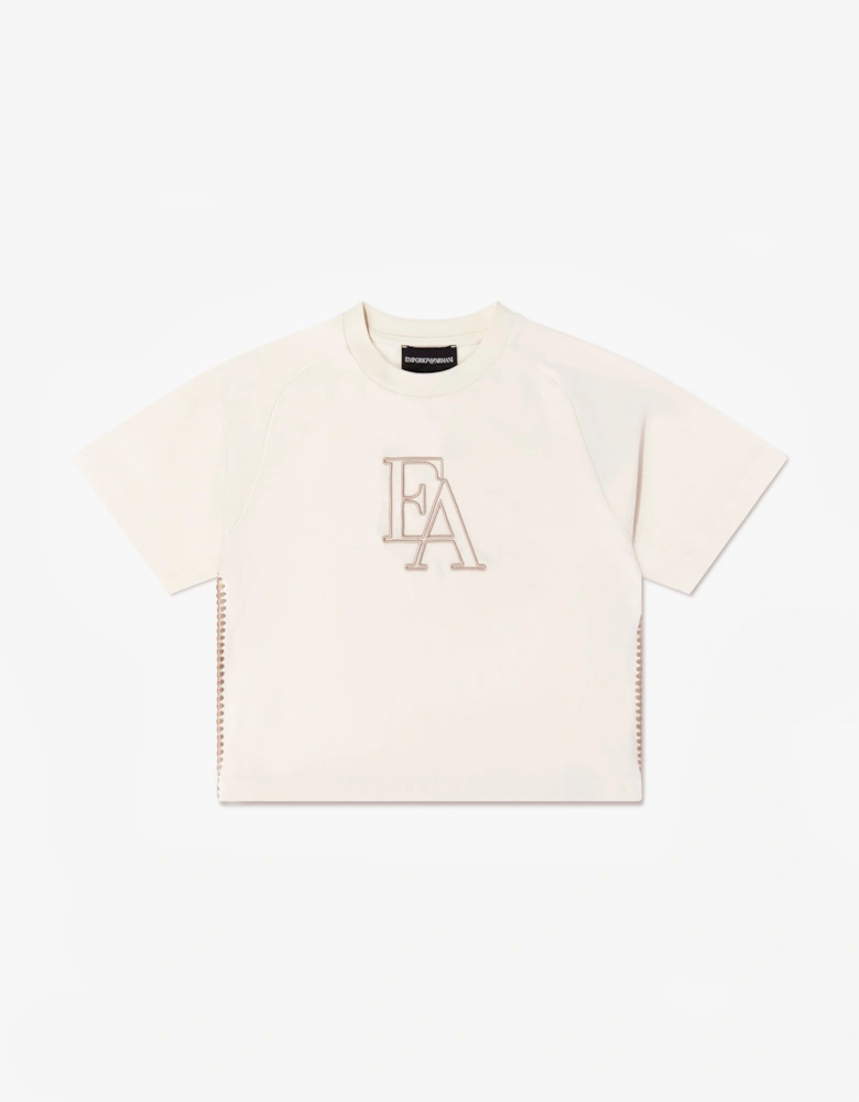 Emporio Armani Boys Logo T-Shirt in Ivory