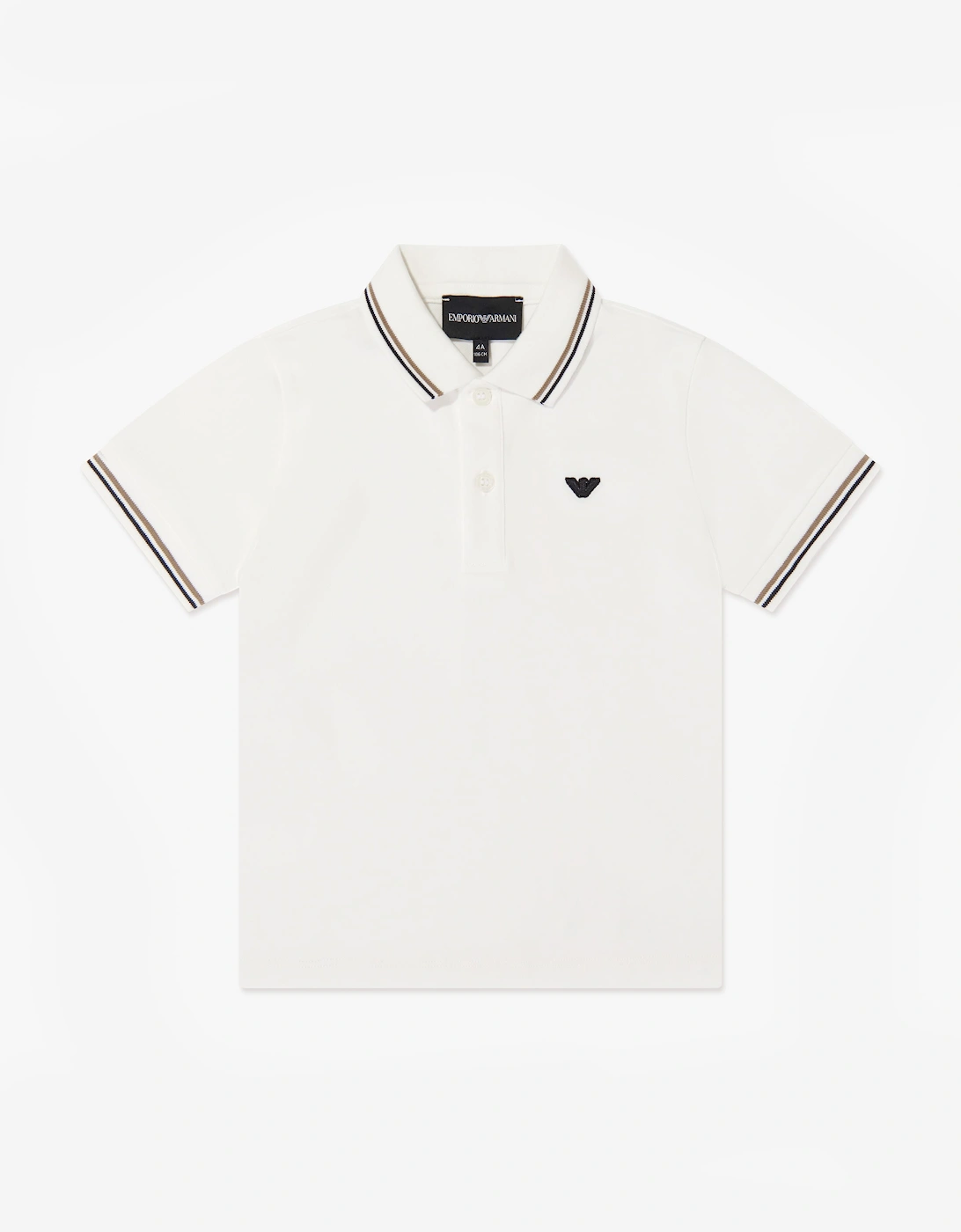 Emporio Armani Emporio Armani Boys Logo Polo Shirt in Ivory - Cream