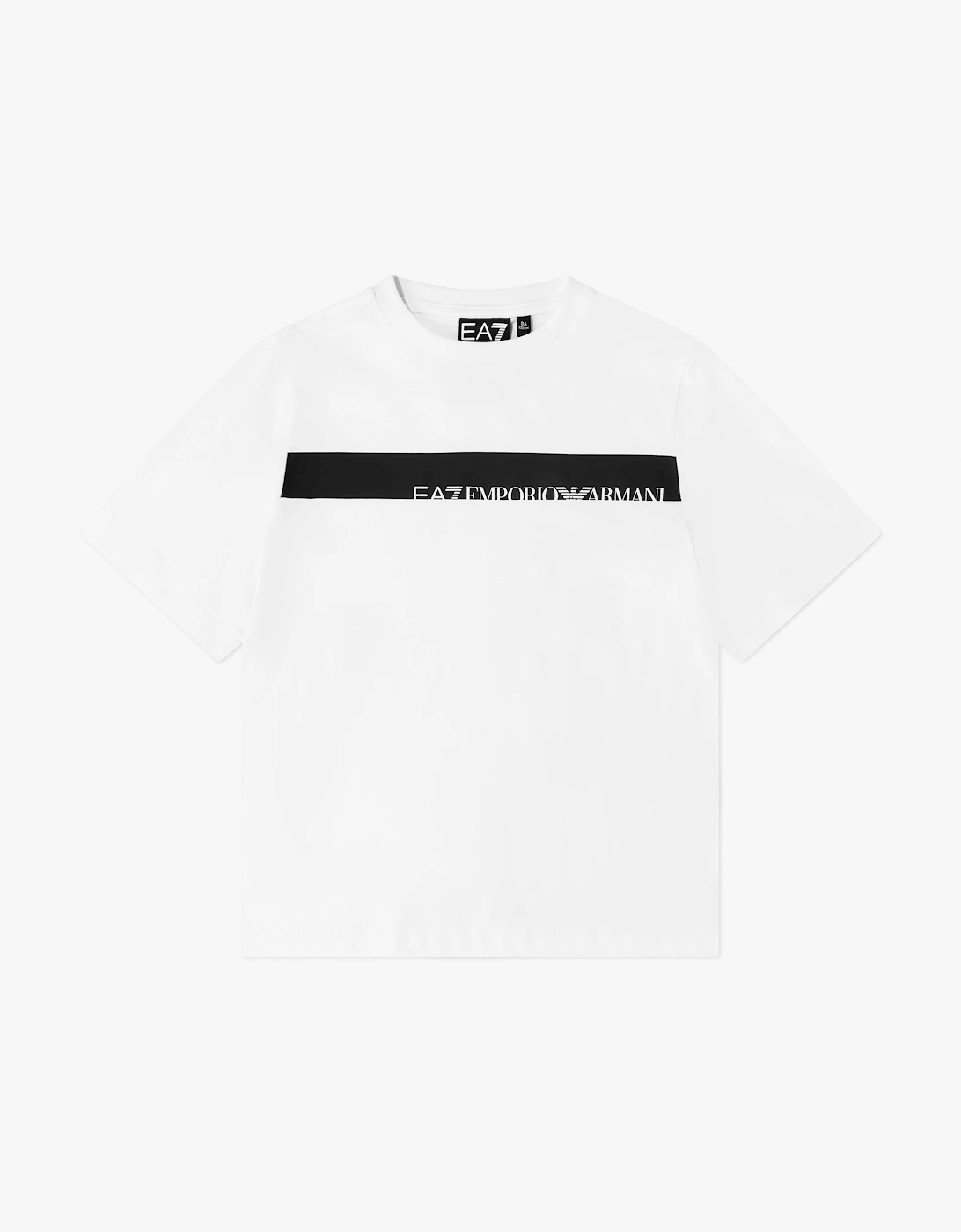 EA7 Emporio Armani Boys Train Extended Logo T-Shirt in White