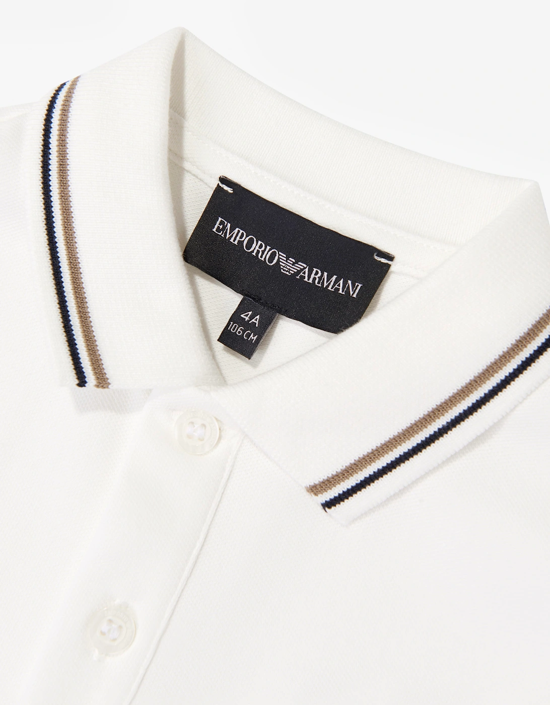 Emporio Armani Boys Logo Polo Shirt in Ivory