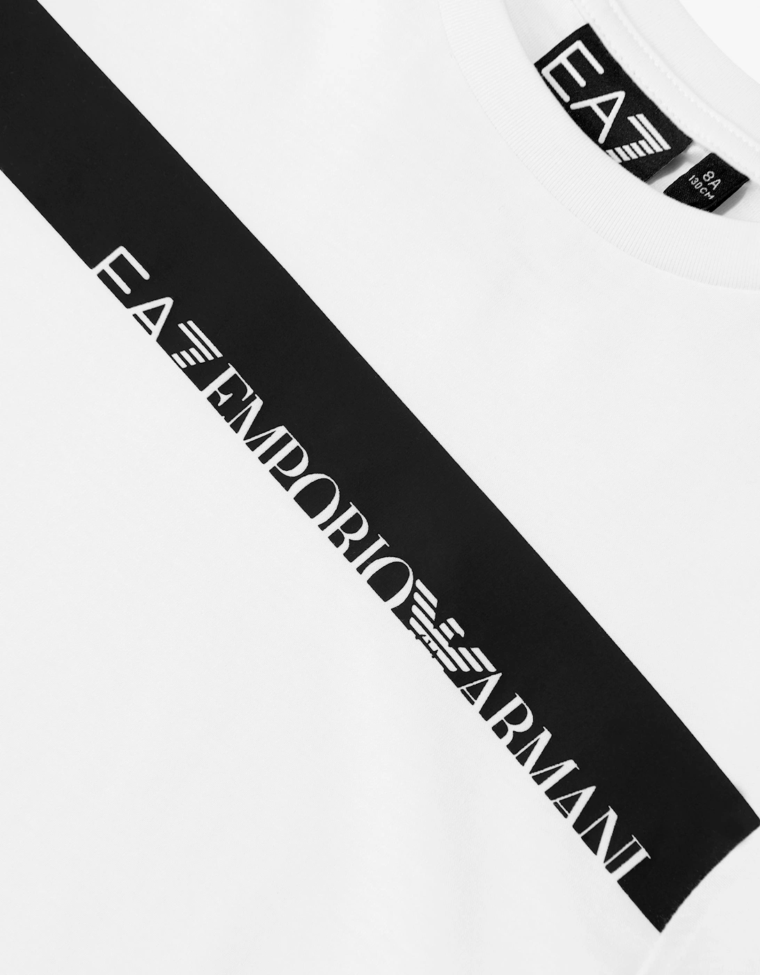 EA7 Emporio Armani Boys Train Extended Logo T-Shirt in White