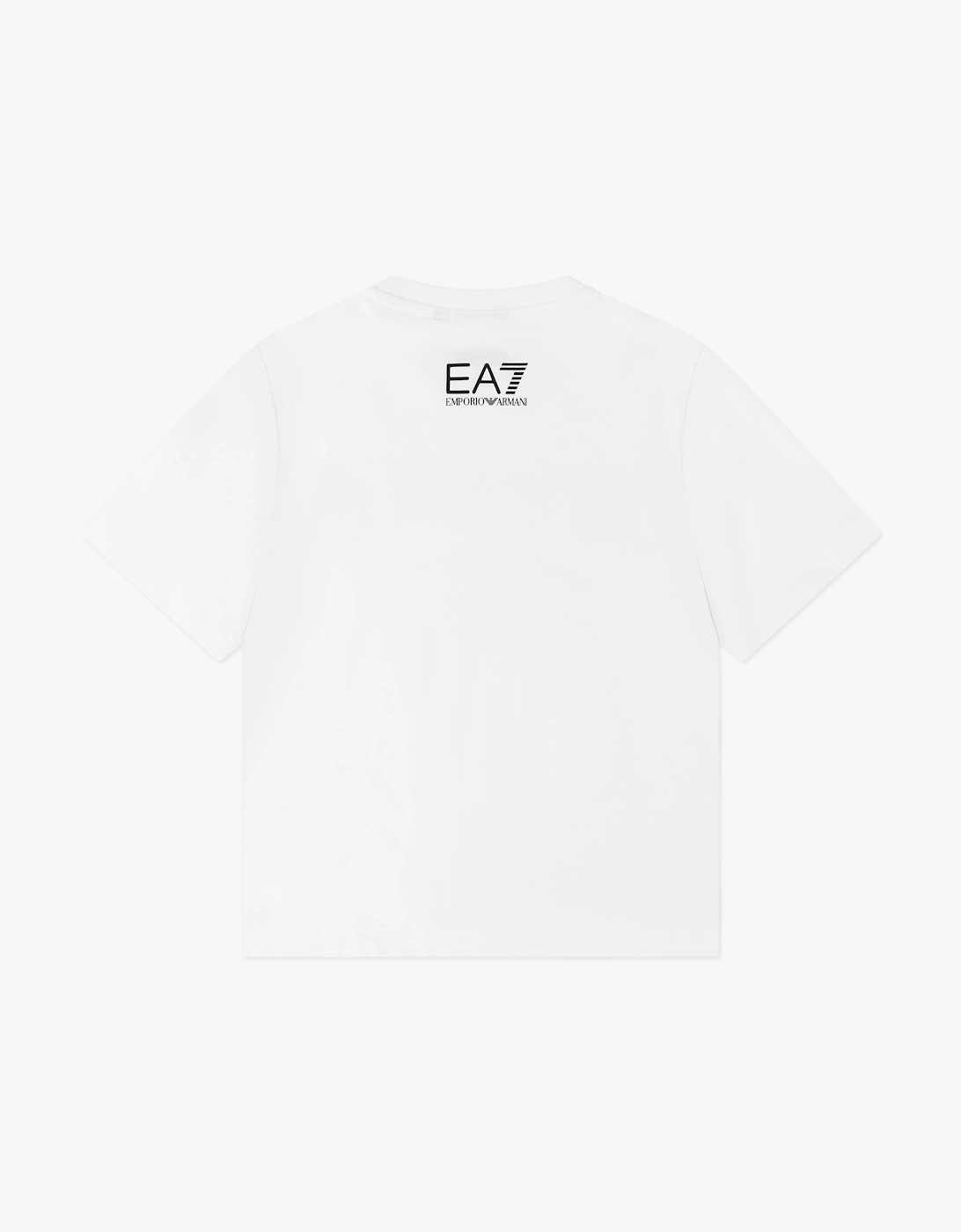 EA7 Emporio Armani Boys Train Extended Logo T-Shirt in White