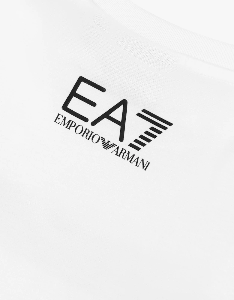 EA7 Emporio Armani Boys Train Extended Logo T-Shirt in White