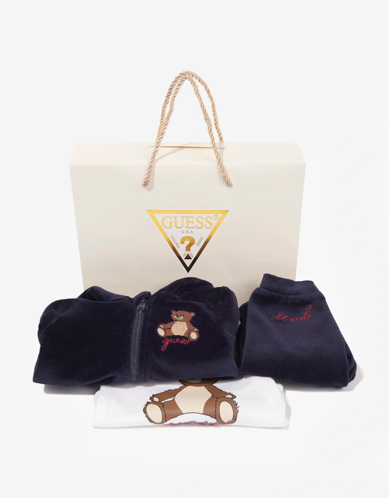 Guess Baby Boys Teddy Bear Tracksuit Set in Navy