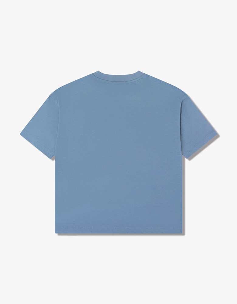 EA7 Emporio Armani Boys Train Oversize Logo T-Shirt in Blue