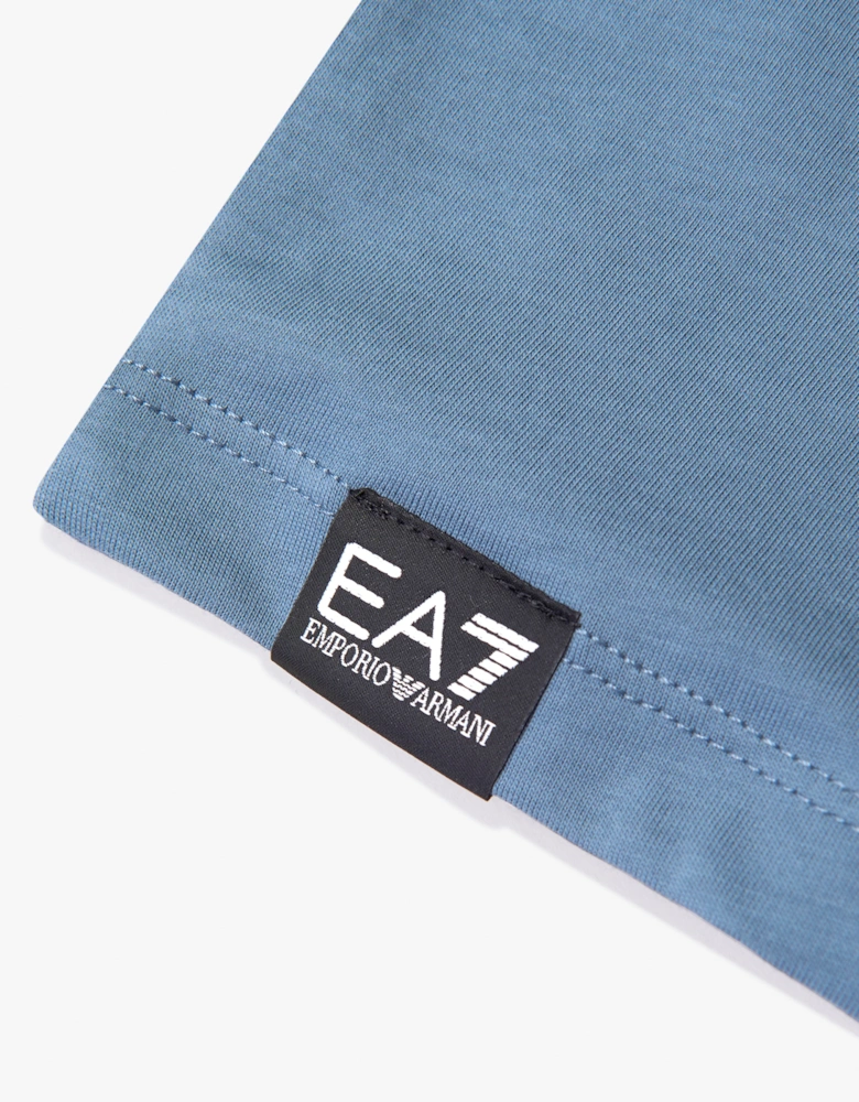 EA7 Emporio Armani Boys Train Oversize Logo T-Shirt in Blue