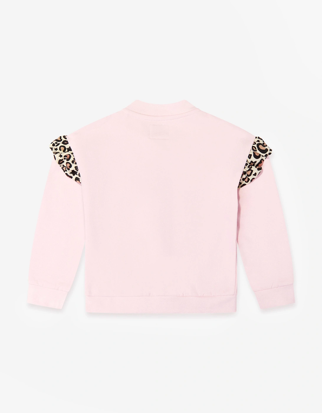 Guess Girls Leopard Print Logo Zip Up Top in Pink