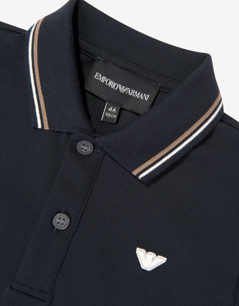 Emporio Armani Boys Logo Polo Shirt in Navy