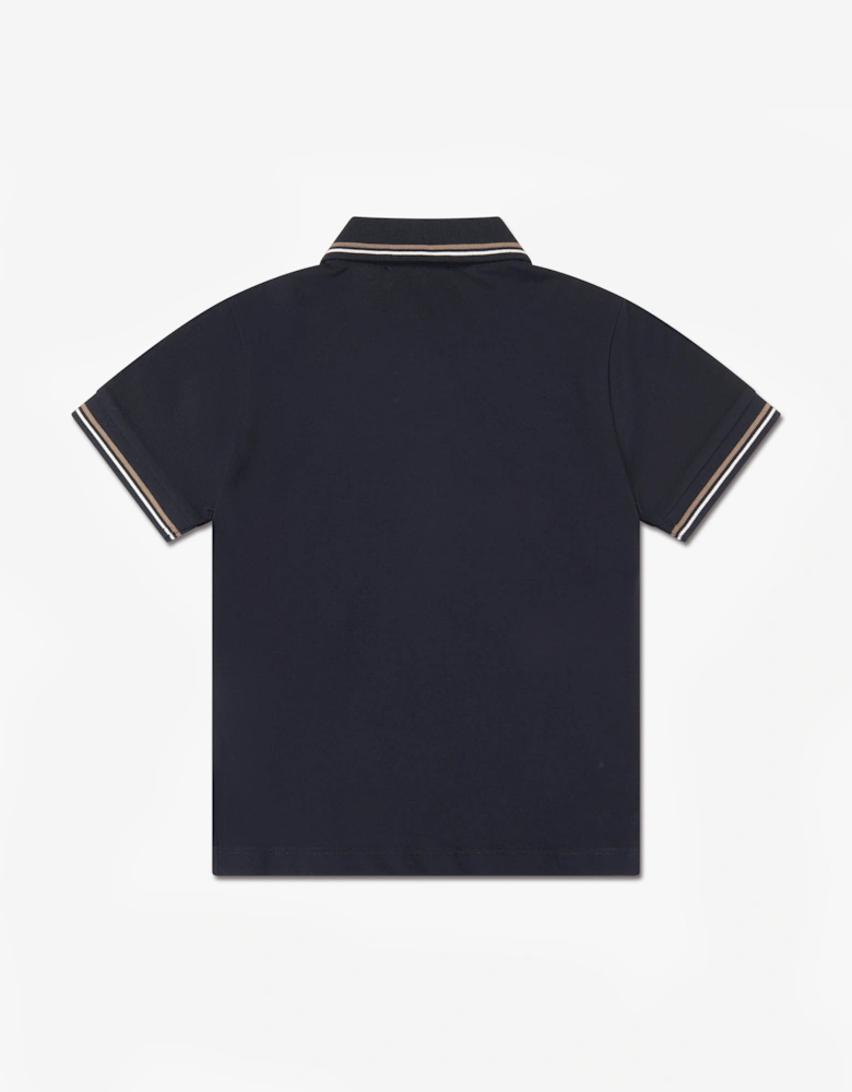 Emporio Armani Boys Logo Polo Shirt in Navy