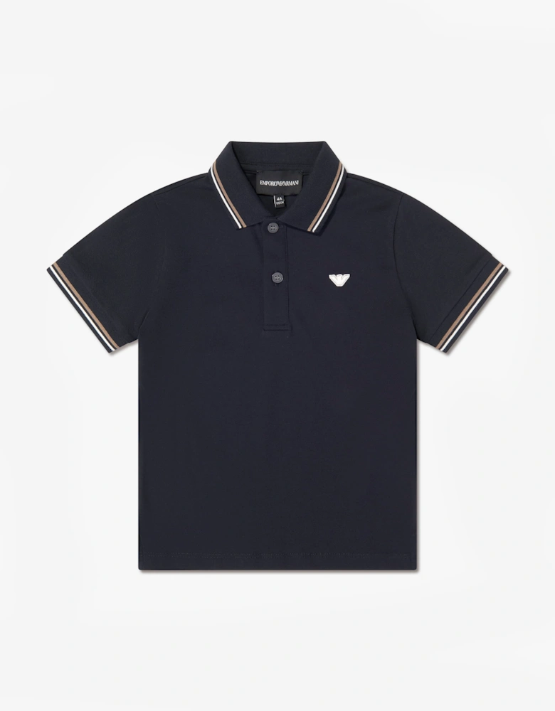 Emporio Armani Boys Logo Polo Shirt in Navy