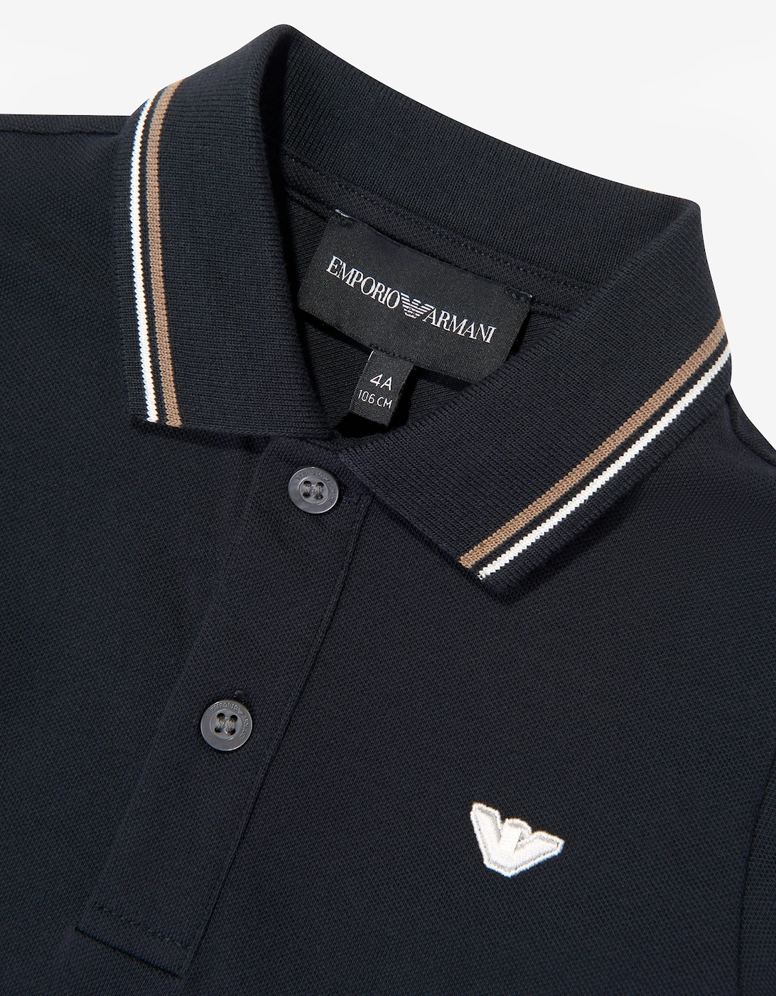 Emporio Armani Boys Long Sleeve Polo Shirt in Navy