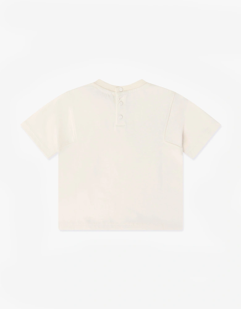 Emporio Armani Baby Boys Logo T-Shirt in Ivory
