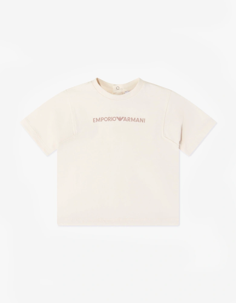 Emporio Armani Baby Boys Logo T-Shirt in Ivory