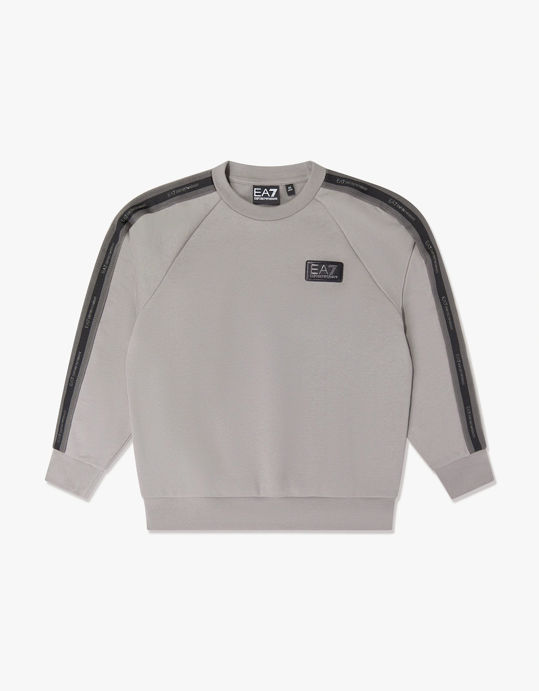 EA7 Emporio Armani Boys Train Logo Tape Sweatshirt in Grey