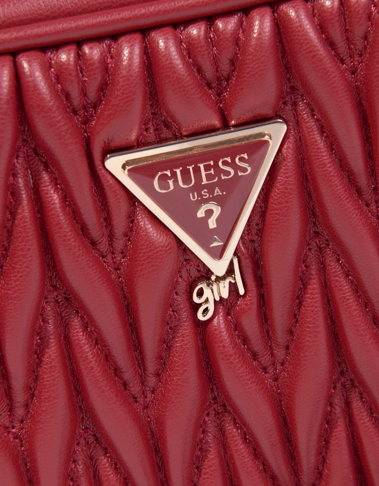 Guess Girls Quilted Crossbody Bag in Red (18cm)