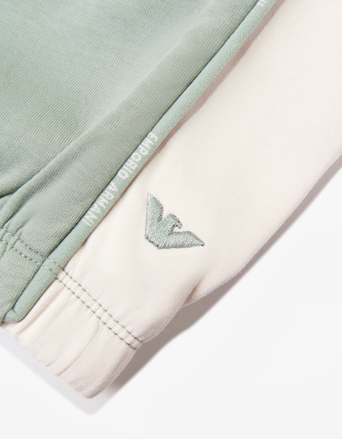 Emporio Armani Boys Colourblock Joggers in Green