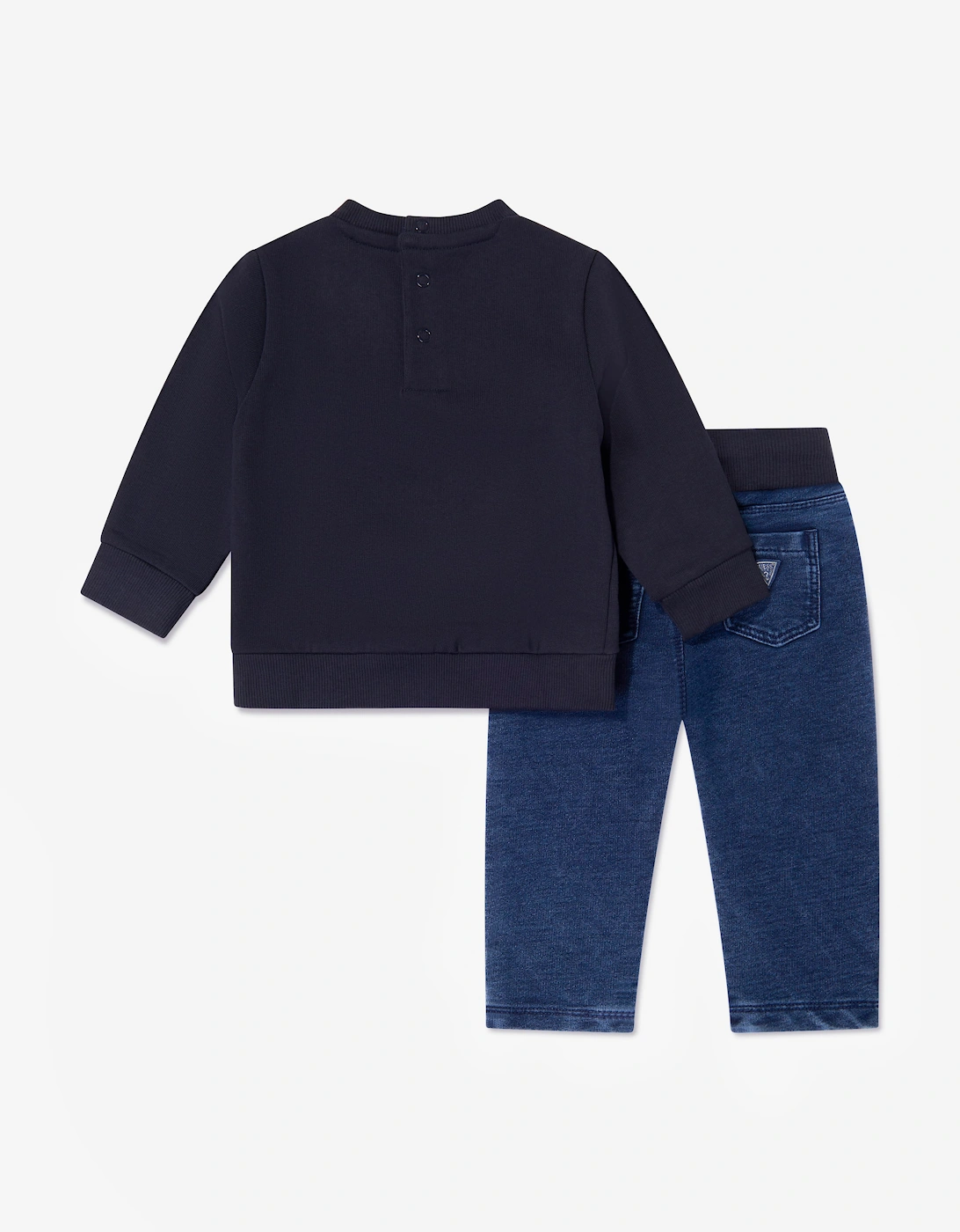 Guess Baby Boys Sweater and Denim Pants Set in Navy
