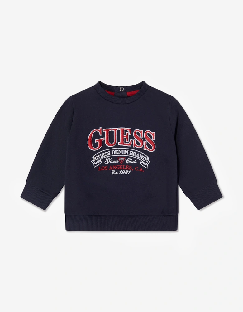 Guess Baby Boys Sweater and Denim Pants Set in Navy