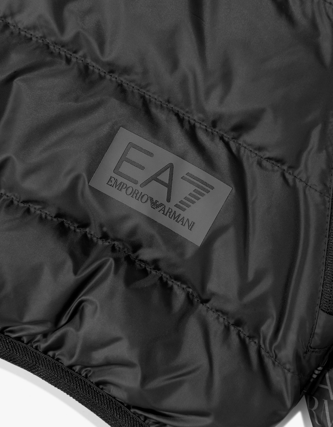 EA7 Emporio Armani Boys Train Graphic Monogram Jacket in Black