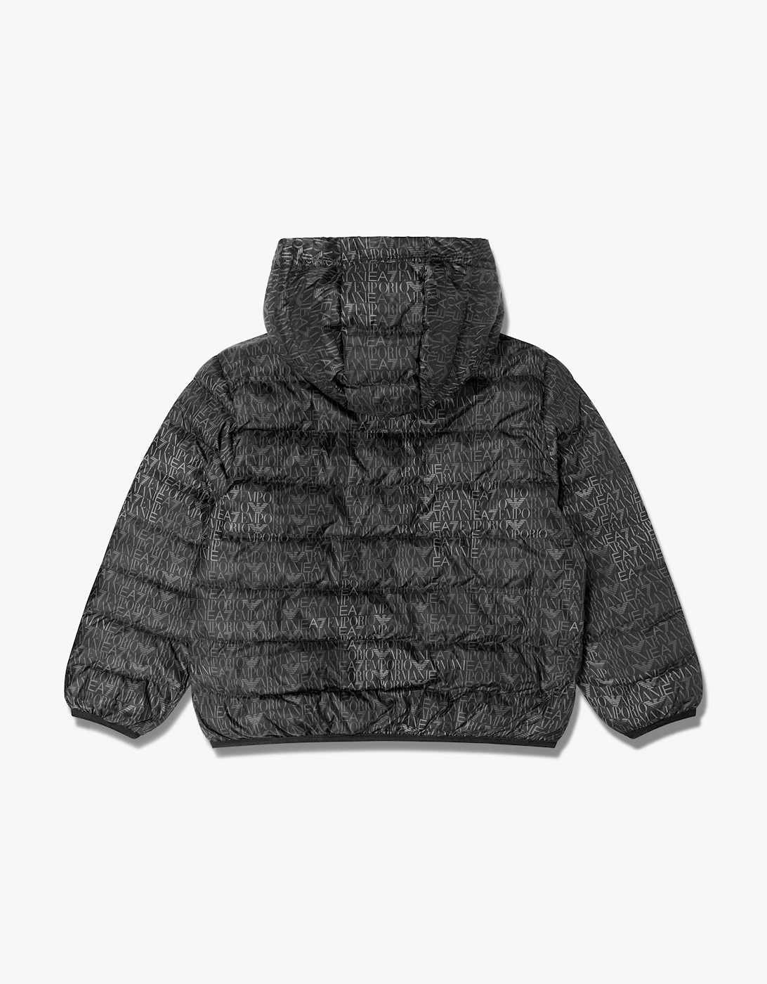 EA7 Emporio Armani Boys Train Graphic Monogram Jacket in Black