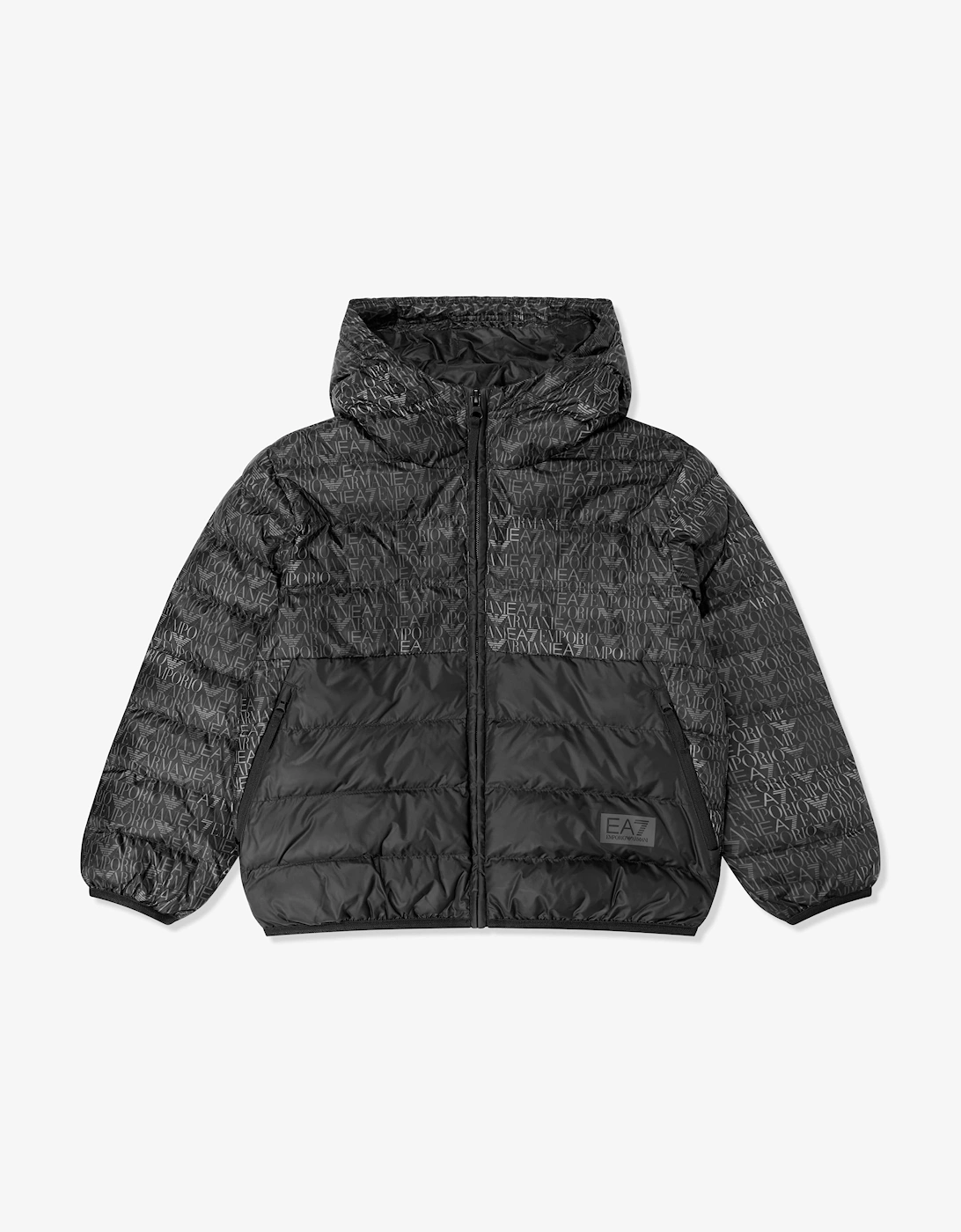 EA7 Emporio Armani Boy's EA7 Emporio Armani Boys Train Graphic Monogram Jacket in Black