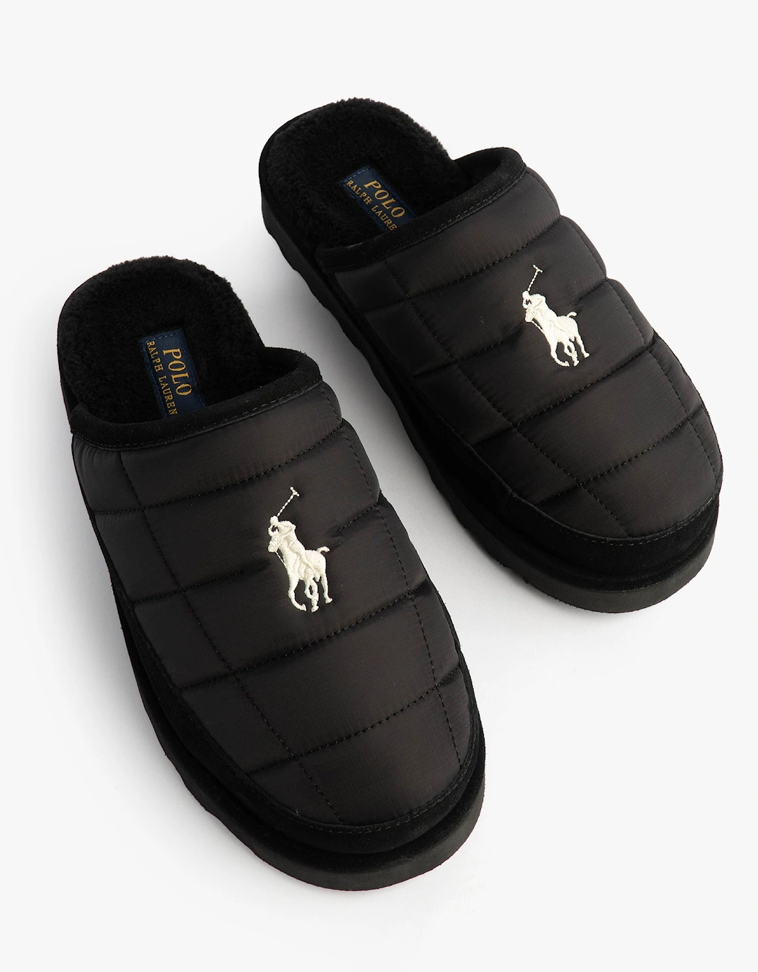 Polo Ralph Lauren READ SCFF II Mens Mule Slippers Black/Cream