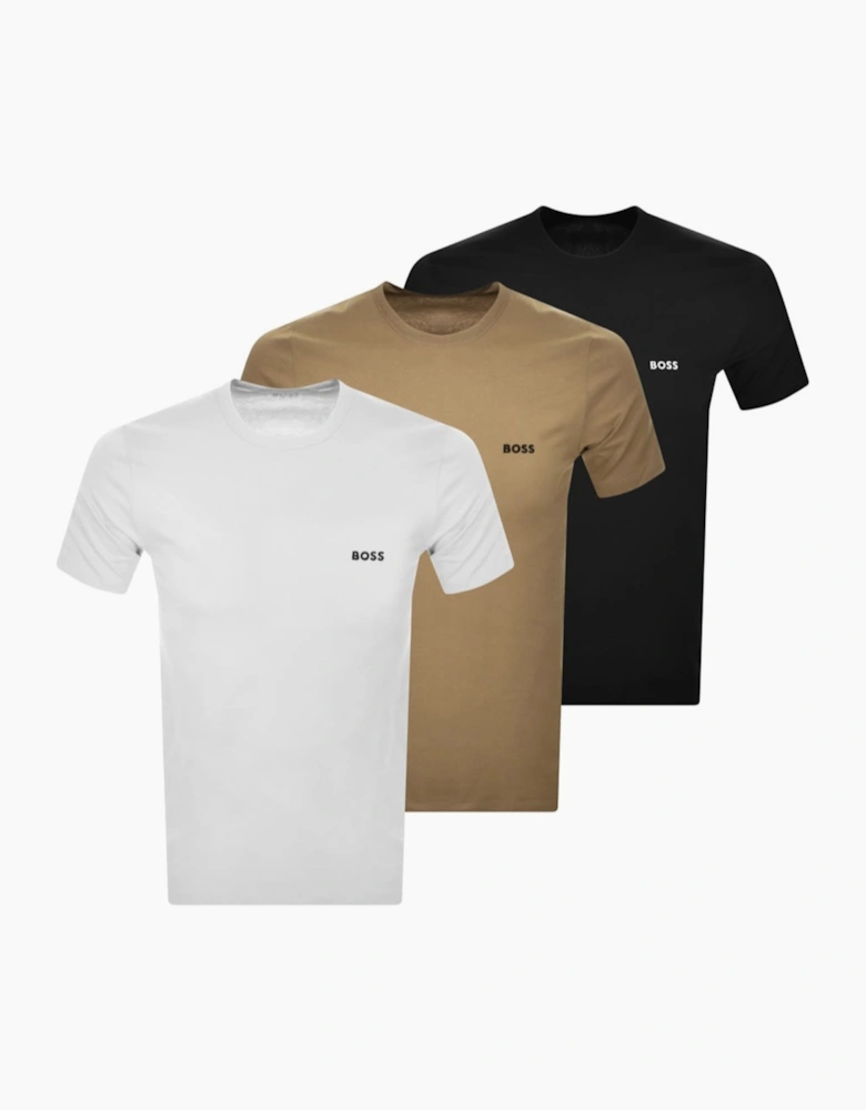 BOSS Crew Neck Classic T-Shirt 3 Pack Black/White/Beige
