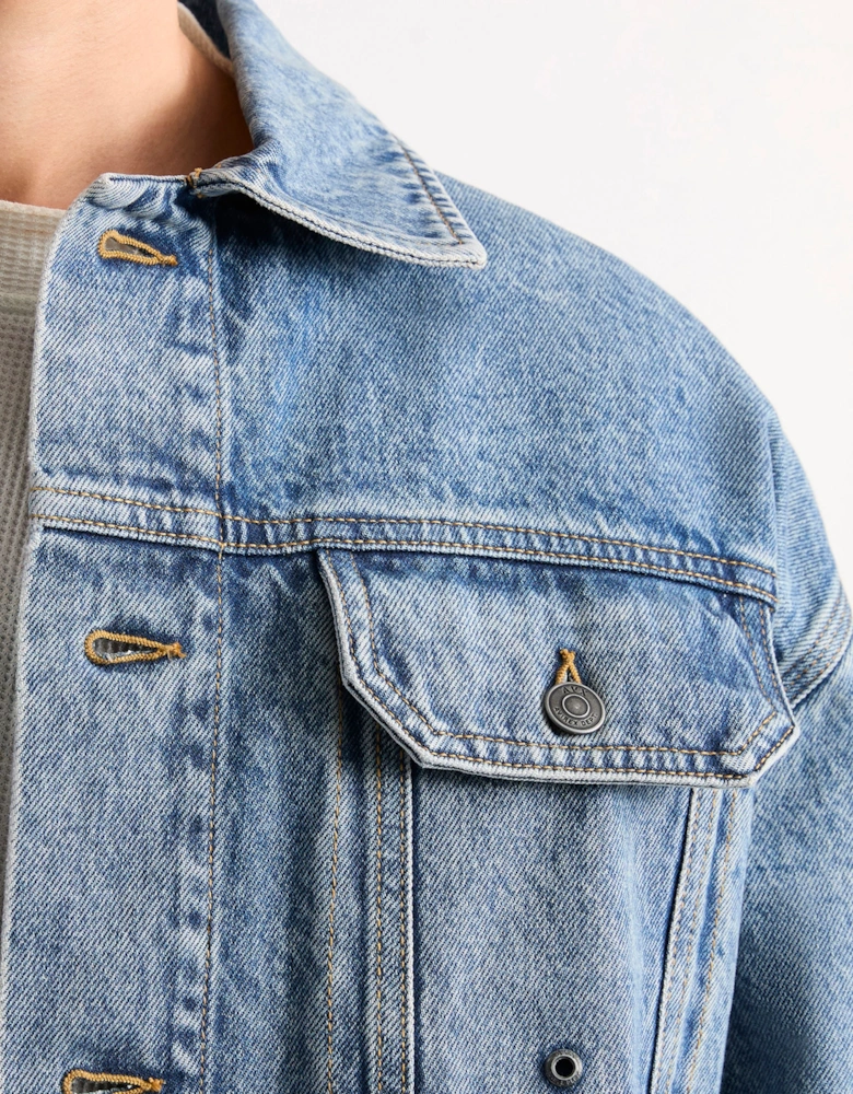 EDWARDS DENIM JACKET-Mid Denim Blue