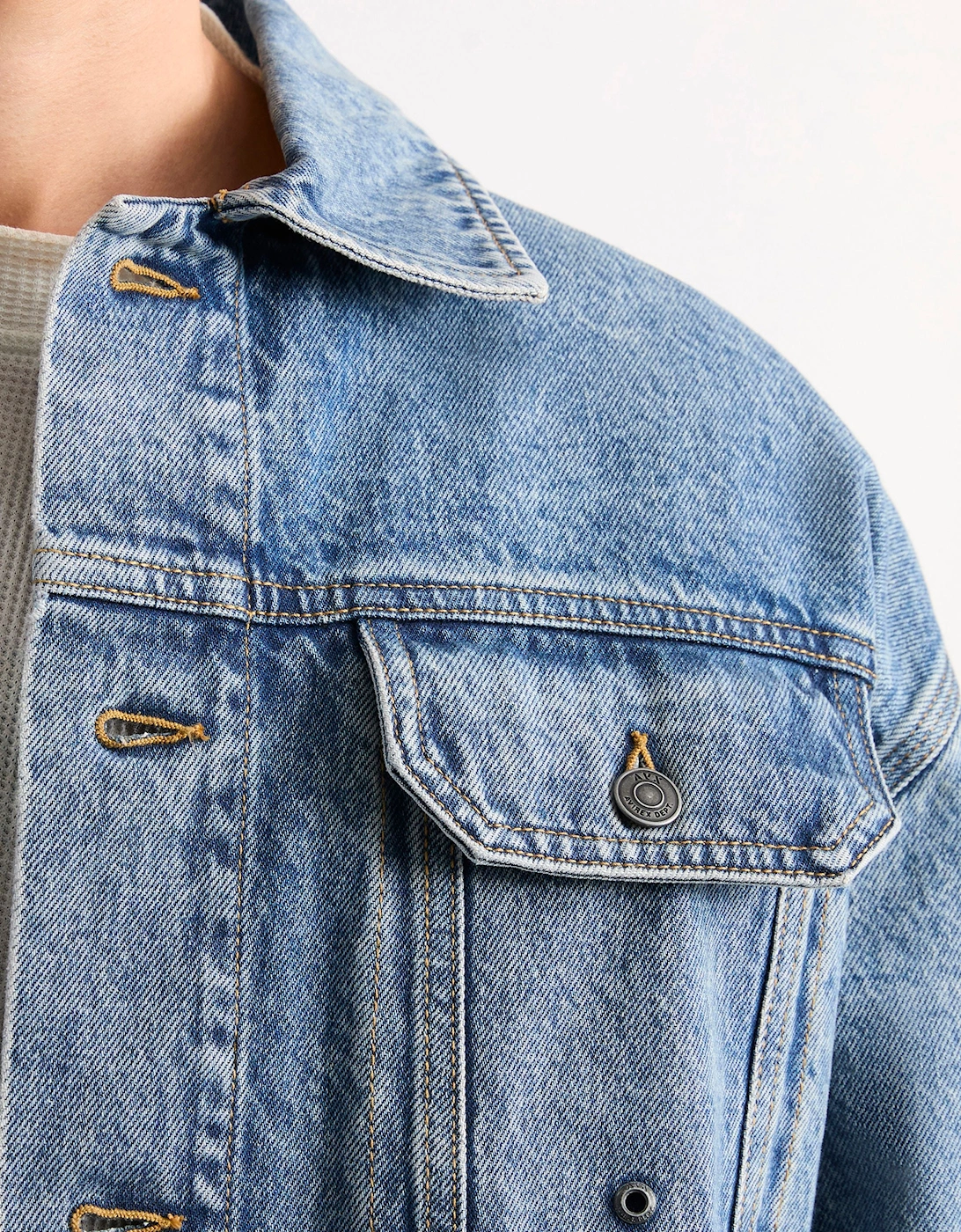 EDWARDS DENIM JACKET-Mid Denim Blue