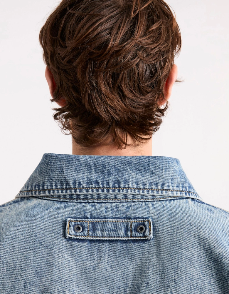EDWARDS DENIM JACKET-Mid Denim Blue