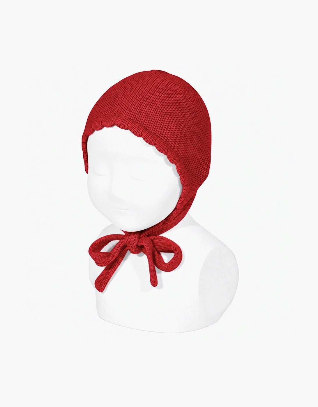 Red 578 Knit Tie Bonnet