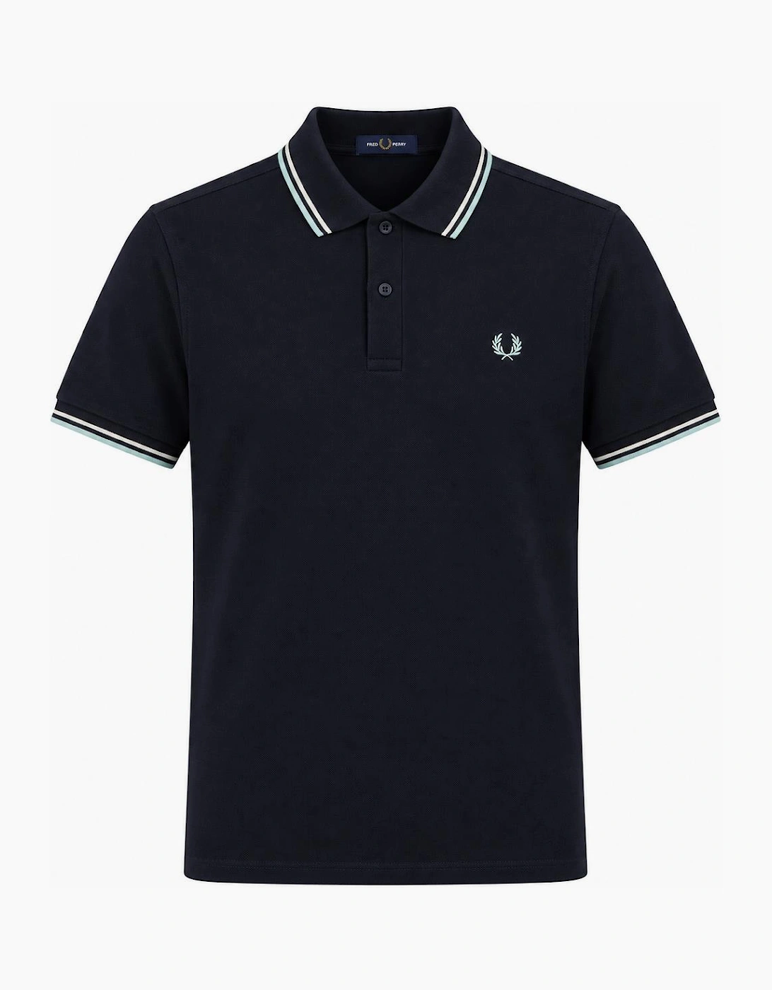 Fred Perry Twin Tipped Polo Shirt Navy/Ecru/Silver Blue