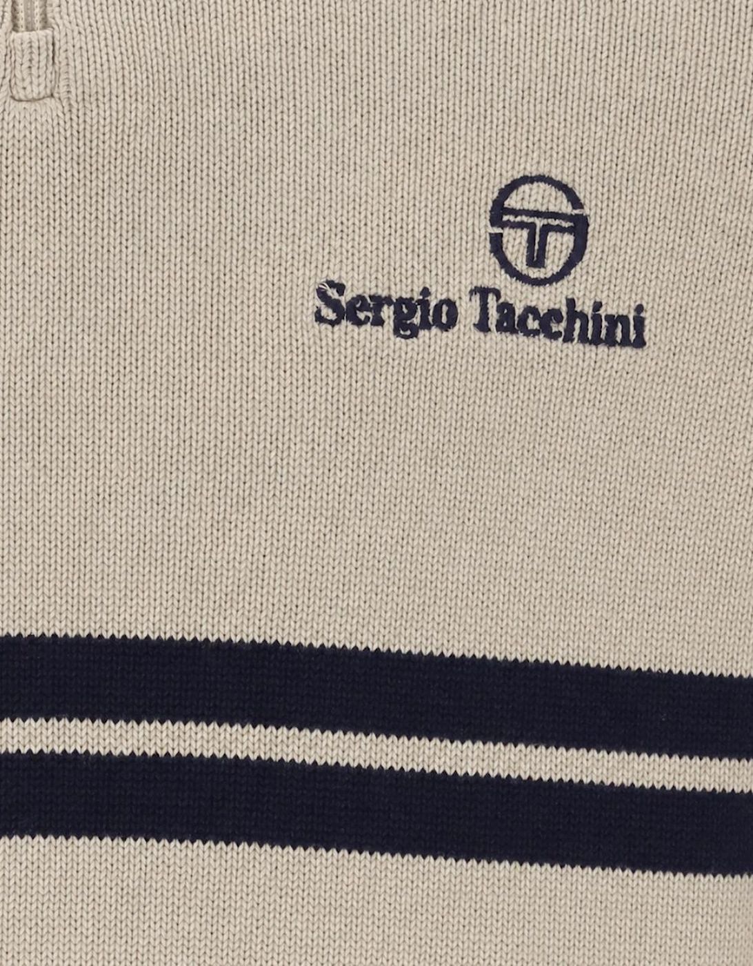 Sergio Tacchini New Dallas 1/4 Zip Knitted Jumper Peyote/Maritime Blue